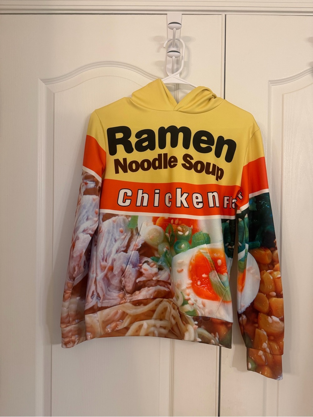 Ramen Noodle Soup Chicken Flavor Graphic Hoodie - Yellow/Orange